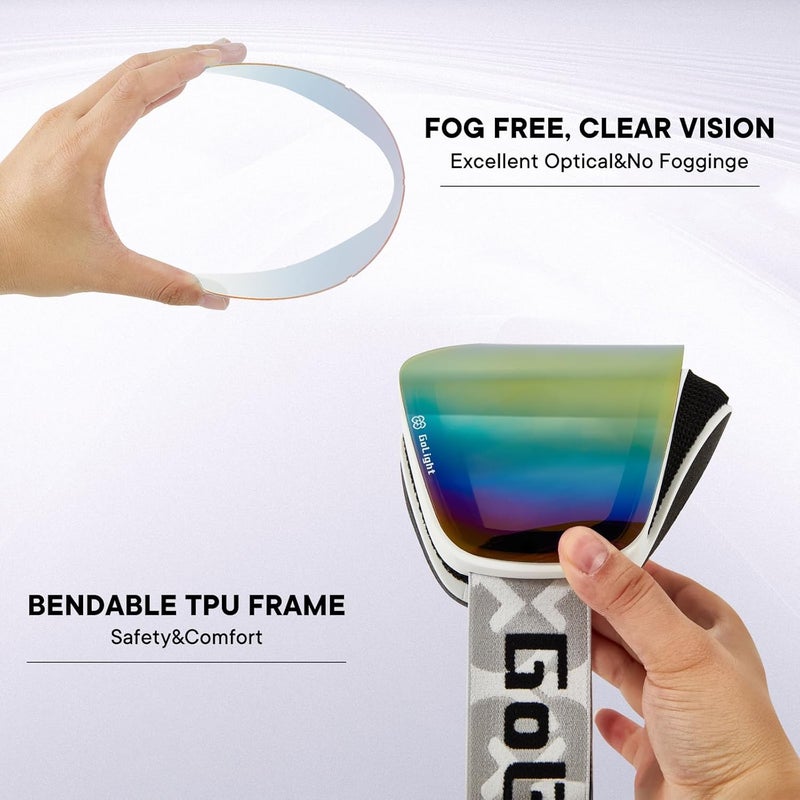 Golight XL Frameless Ski Goggles – OTG Snowboard Goggles with Anti-Fog Lens, UV400 REVO Mirror Protection for Men & Women - Image 5